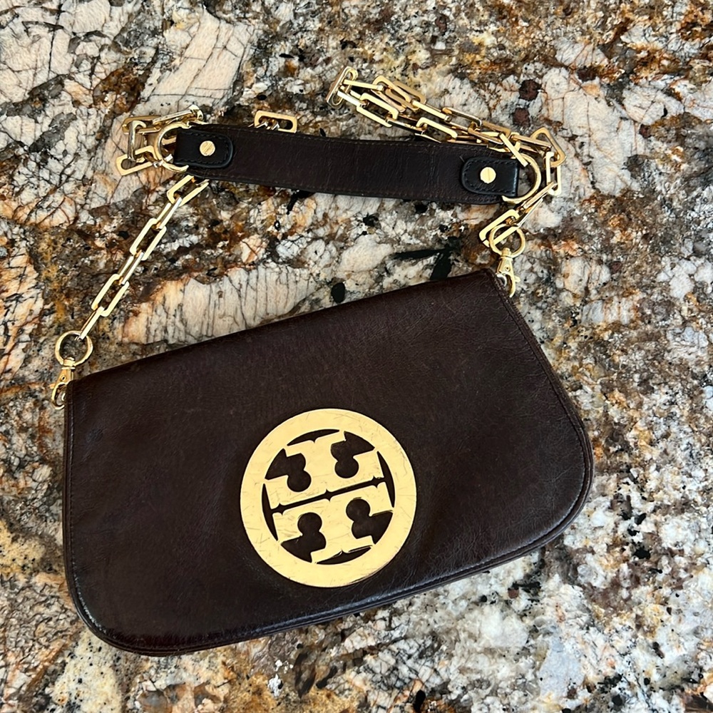 Gently used Tory Burch clutch handbag